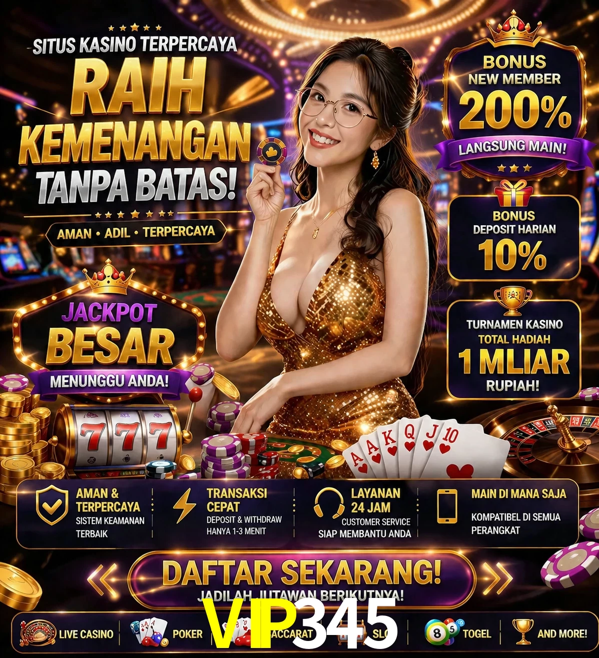 Roleta e blackjack VIP345