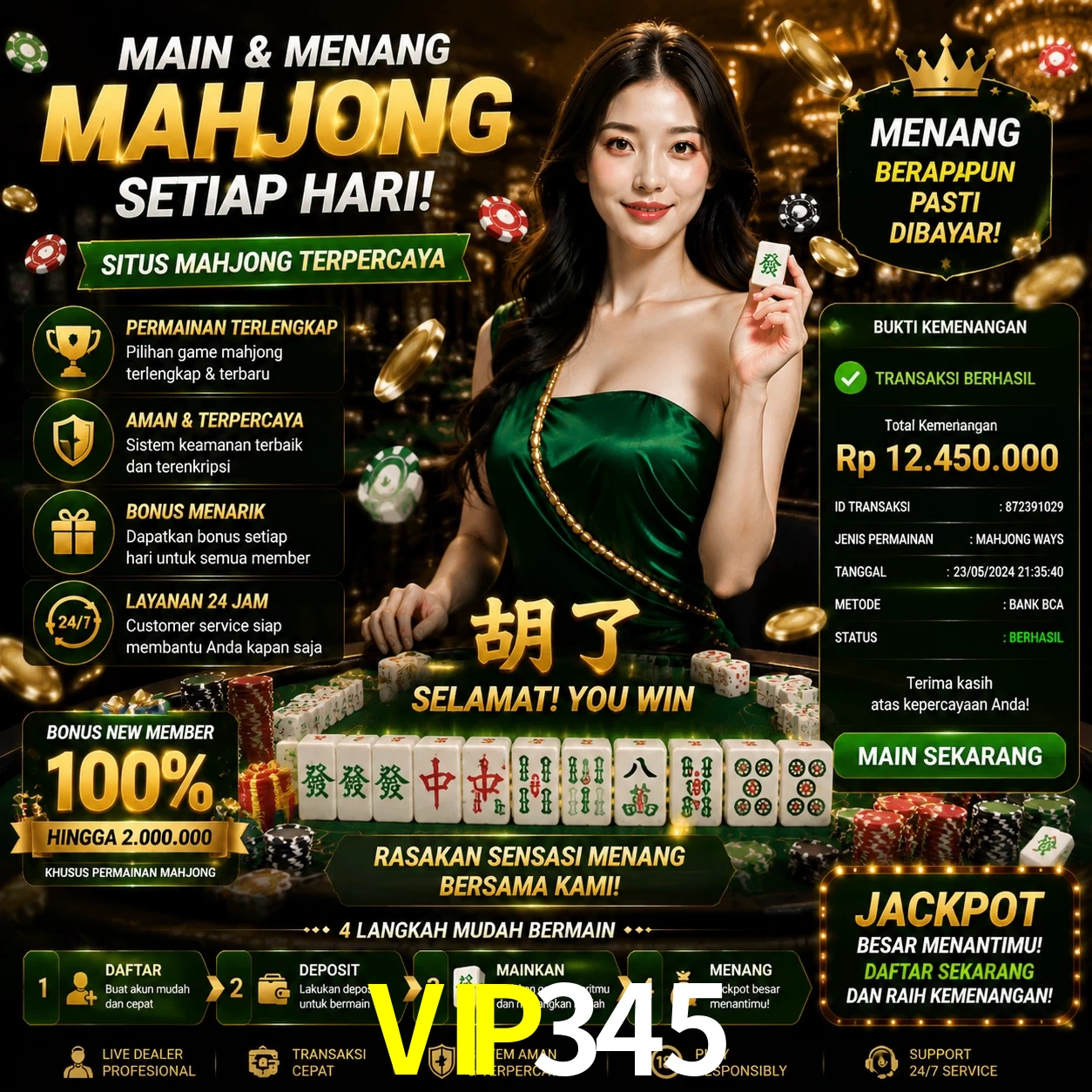 Ganhar e sacar na VIP345